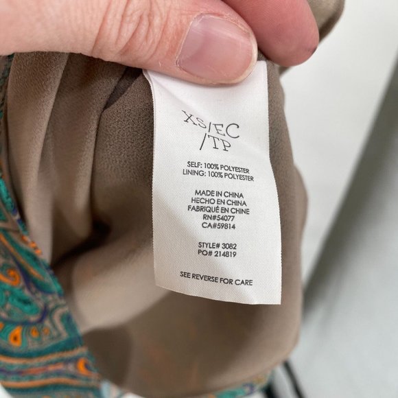 CAbi Orange and Green Patterned Tank Top - Picture 2 of 4